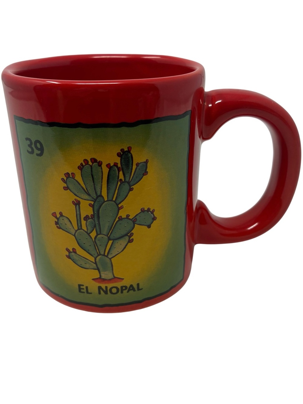 Vintage My Loteria Mug Cristina Sosa Noriega El Nopal The Cactus Red Mug
#39